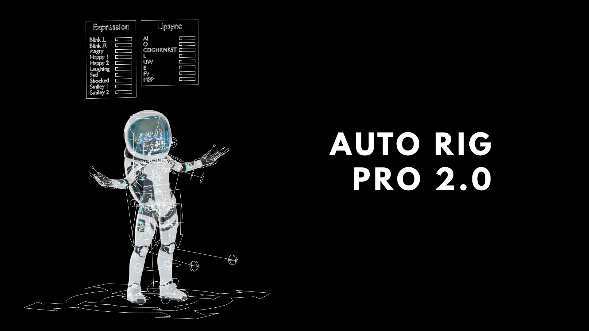 Auto Rig Pro 2.0 rig controls for Cartoon Female Astronaut